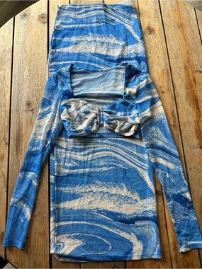 Blue & Cream Marble Two-Piece Set